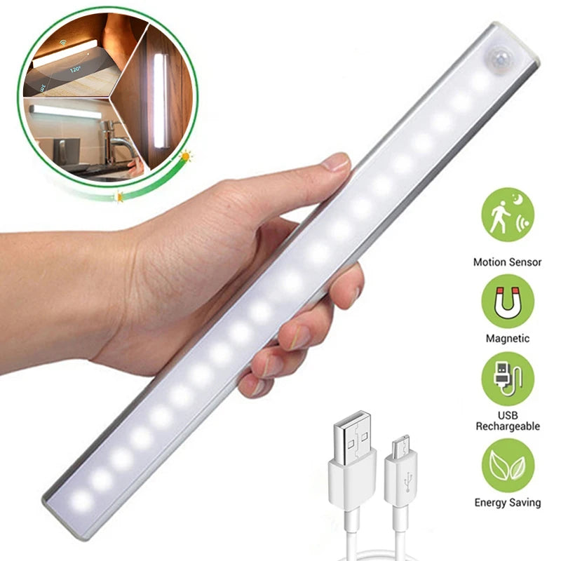 Rechargeable Motion Sensor LED Cabinet Light – Magnetic, USB-C
