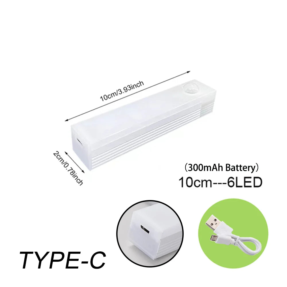 Rechargeable Motion Sensor LED Cabinet Light – Magnetic, USB-C