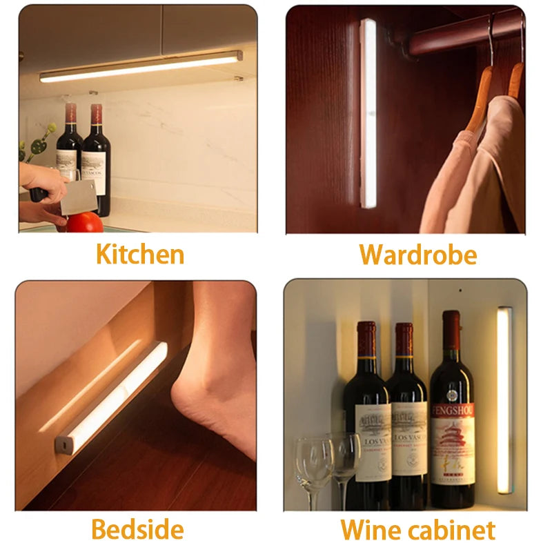 Rechargeable Motion Sensor LED Cabinet Light – Magnetic, USB-C