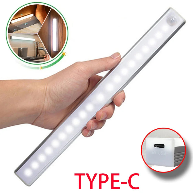 Rechargeable Motion Sensor LED Cabinet Light – Magnetic, USB-C